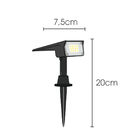 Kit Com 2 - Luminária Solar Refletor Espeto Jardim Spot Led D