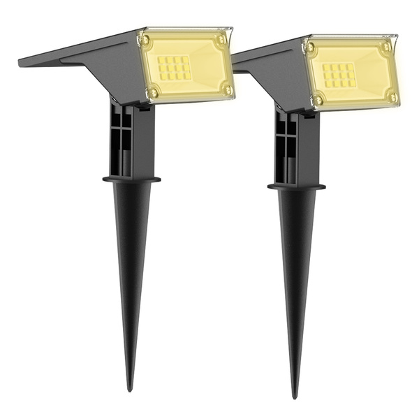 Kit Com 2 - Luminária Solar Spot 10 Lúmens Espeto De Jardim E