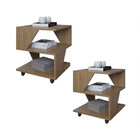 Kit Com 2 Mesa De Cabeceira Spin Para Quarto Casal Poquema