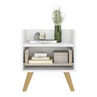 Kit Com 2 Mesas De Cabeceira 40 Cm Com Pés Retrô Multimóveis