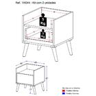 Kit Com 2 Mesas De Cabeceira 40cm Retrô Multimóveis V4044