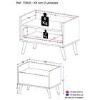 Kit Com 2 Mesas De Cabeceira 60cm Retrô Multimóveis V3633