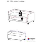 Kit Com 2 Mesas De Cabeceira 80cm Com Rodízios Multimóveis V4