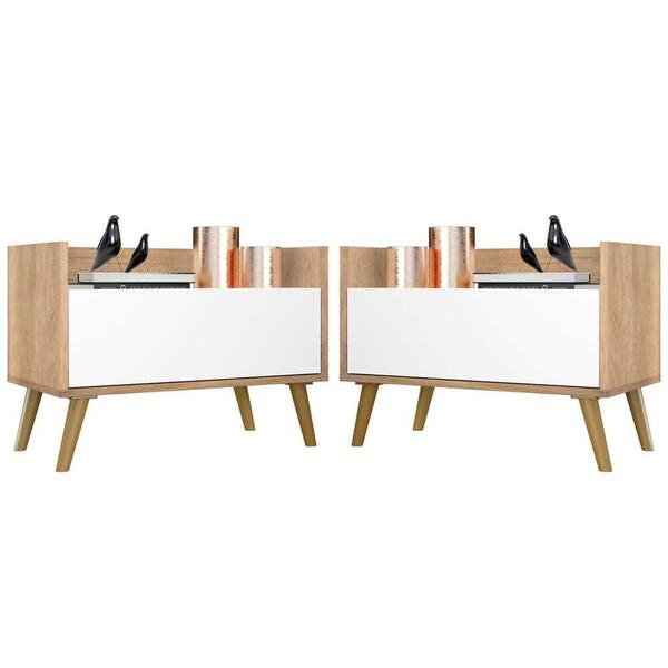 Kit Com 2 Mesas De Cabeceira 80cm Retrô Multimóveis V4002