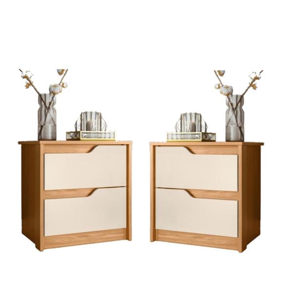 Kit Com 2 Mesas De Cabeceira Colver Carvalho Grife Off White