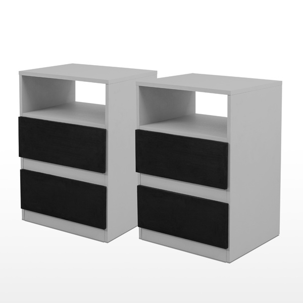 Kit Com 2 Mesas De Cabeceira Nápoles 2 Gavetas Inspire House