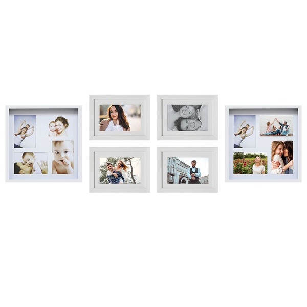 Kit Com 2 Paineis De Fotos E 4 Quadros 69297-kapos - Branco