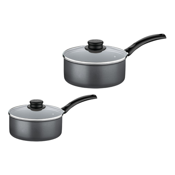 Kit Com 2 Panelas Antiaderente Tampa De Vidro 16 Cm E 18 Cm T