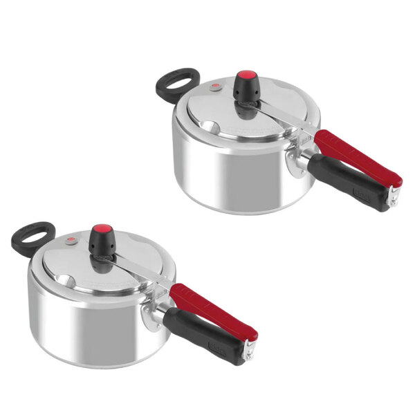 Kit Com 2 Panelas De Pressão Clock 3 Litros Original Polida F