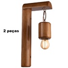 Kit Com 2 Pendentes Luminária Madeira Varanda Pergolado Flore