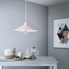 Kit com 2 Pendentes 1 Lâmpada Rosa Metal Braga