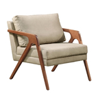 Kit Com 2 Poltrona Decorativa Mona Luxo Madeira Maciça Linho