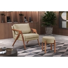 Kit Com 2 Poltrona Decorativa Mona Luxo Madeira Maciça Linho