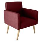 Kit Com 2 Poltronas Decorativas 64cm E Puff Retrô Tecido Velu