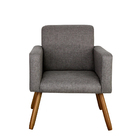 Kit Com 2 Poltronas Decorativas Estar Larhome Tecido Linho Ma