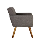 Kit Com 2 Poltronas Decorativas Estar Larhome Tecido Linho Ma