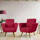 Kit Com 2 Poltronas Decorativas Jamine Larhome Tecido Suede V