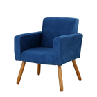 Kit Com 2 Poltronas Decorativas Larhome Estar Tecido Suede Az