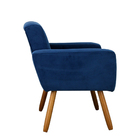 Kit Com 2 Poltronas Decorativas Larhome Estar Tecido Suede Az