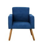 Kit Com 2 Poltronas Decorativas Larhome Estar Tecido Suede Az