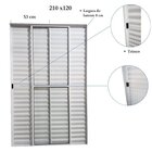 Kit Com 2 Portas Balcão De Alumínio 3 Folhas 210 X 120cm Linh