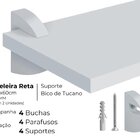Kit Com 2 Prateleira Estante Mdf Branca 2 60x20