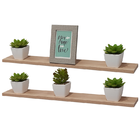 Kit Com 2 Prateleiras 60 X 10cm Suporte Invisivel Cor Carvalh