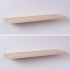 Kit Com 2 Prateleiras 60 X 20cm Suporte Invisivel - Cor Madei