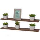 Kit Com 2 Prateleiras 80 X 10cm Suporte Invisivel Cor Nogal M