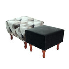 Kit Com 2 Puff Banqueta 40x40cm Quadrado Decorativo Bf Colchõ