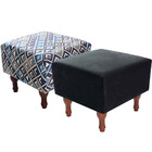 Kit Com 2 Puff Banqueta 40x40cm Quadrado Decorativo Bf Colchõ