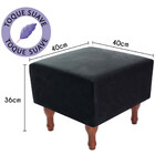 Kit Com 2 Puff Banqueta 40x40cm Quadrado Decorativo Pés Madei