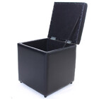 Kit Com 2 Puff Baú Porta Objetos 40x40x45cm Preto Bf Colchões