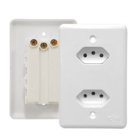 Kit Com 2 Tomada Dupla Monobloco 2p+t 10a Il-201200 Cd.296