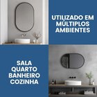 Kit Com 2 Unidades Espelho Oval De Parede 50x80cm Preto