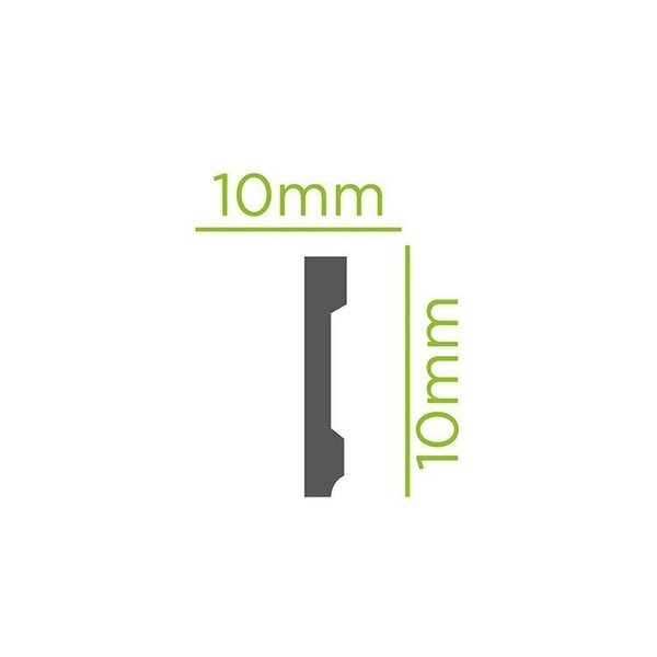 Kit Com 30 Barras Rodapé De Poliestireno Slim 10cmx10mm Liso