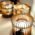 Kit Com 3 Abajures De Mesa - Mdf Cru 20x20cm