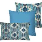 Kit Com 3 Almofadas Jacquard Tripolli Nilo Azul