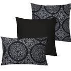 Kit Com 3 Almofadas Preto/branco
