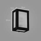 kit com 3 Arandela 5 vidros para lâmpada E27 luminária Preta