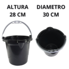 Kit Com 3 Baldes Reforçados 8,5 Litros Com Alça Preto
