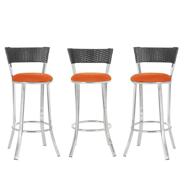 Kit Com 3 Banquetas Em Alumínio, Fibra Sintética E Tecido Imp