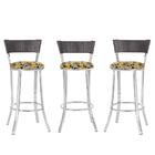 Kit Com 3 Banquetas Em Alumínio, Fibra Sintética E Tecido Imp