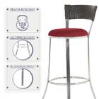 Kit Com 3 Banquetas Em Alumínio, Fibra Sintética E Tecido Imp