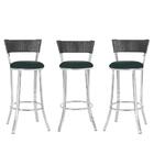 Kit Com 3 Banquetas Em Alumínio, Fibra Sintética E Tecido Imp