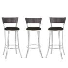 Kit Com 3 Banquetas Em Alumínio, Fibra Sintética E Tecido Imp