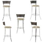 Kit Com 3 Banquetas Em Alumínio, Fibra Sintética E Tecido Imp