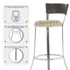 Kit Com 3 Banquetas Em Alumínio, Fibra Sintética E Tecido Imp