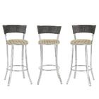 Kit Com 3 Banquetas Em Alumínio, Fibra Sintética E Tecido Imp