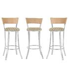 Kit Com 3 Banquetas Em Alumínio, Fibra Sintética E Tecido Imp